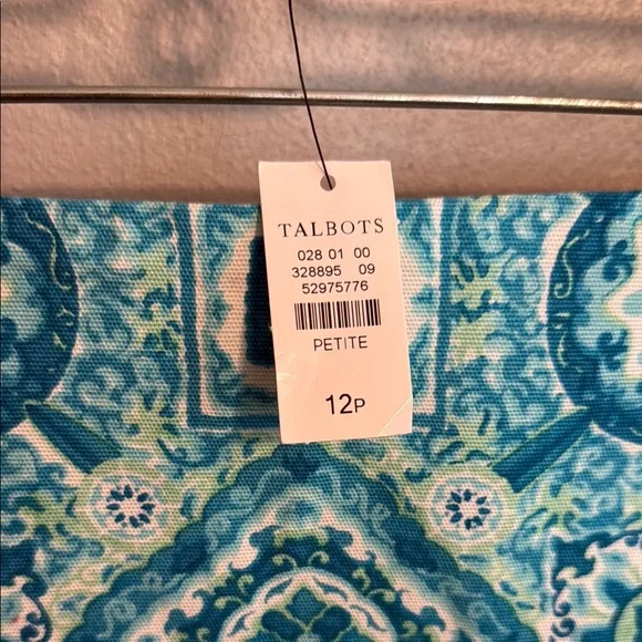 NWT Talbot’s Petite Patterned Blue Skirt Size 12P - Picture 3 of 9